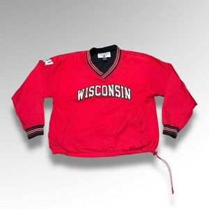 Vintage 90s Champion Wisconsin Windbreaker Sweatshirt 🔴